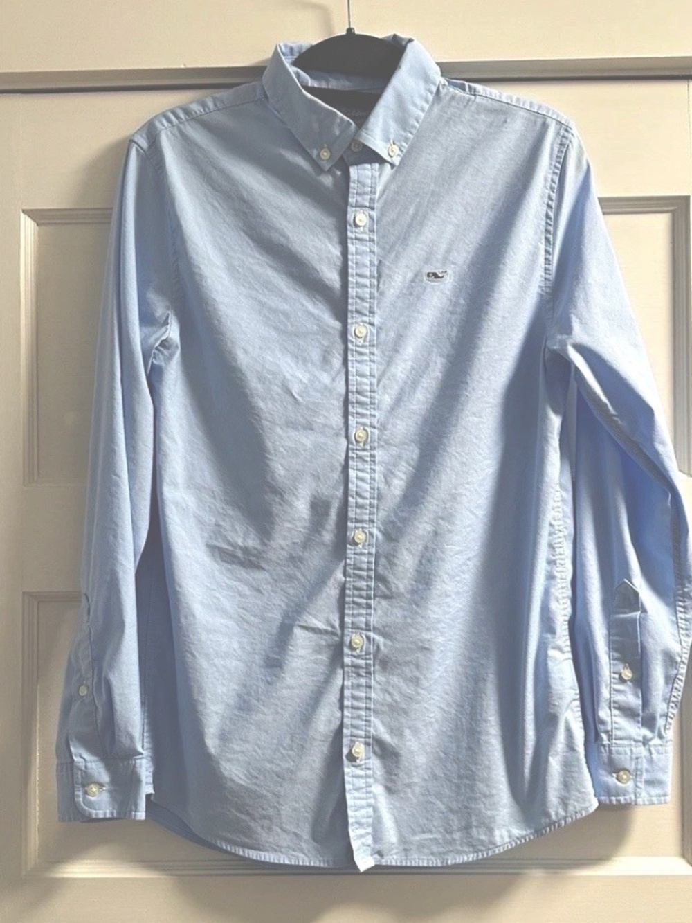 Vineyard Vines On The Go Button Shirt L (16) Lt Blue